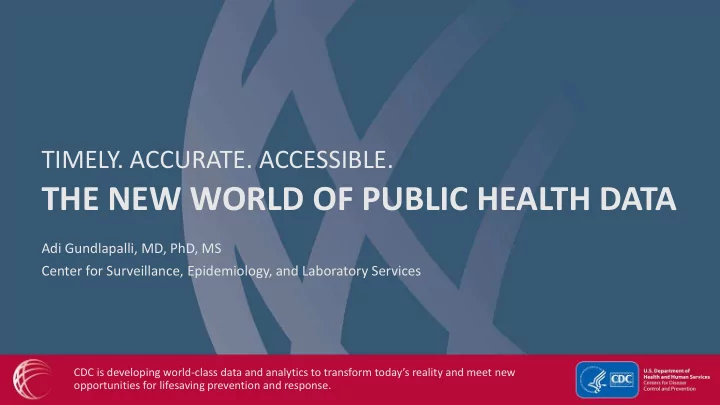 the new world of public health data