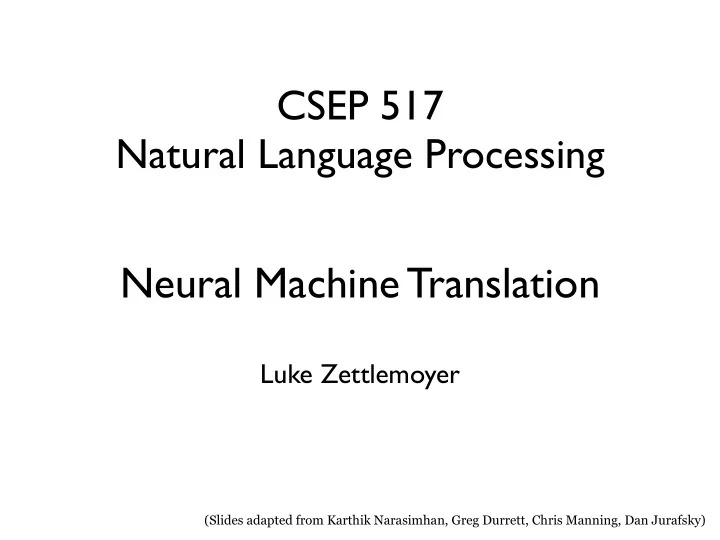 neural machine translation