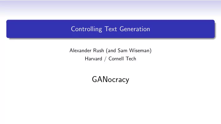 ganocracy outline