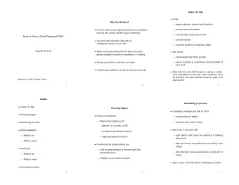 minimize use of terminology  Structuring Your Talk  A concept is set of all configs. from X