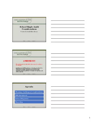 1  Planning Conside r  ations  F  unding  is c o ming  o ut  Co uld b e  re c e iving  ne w  q uic