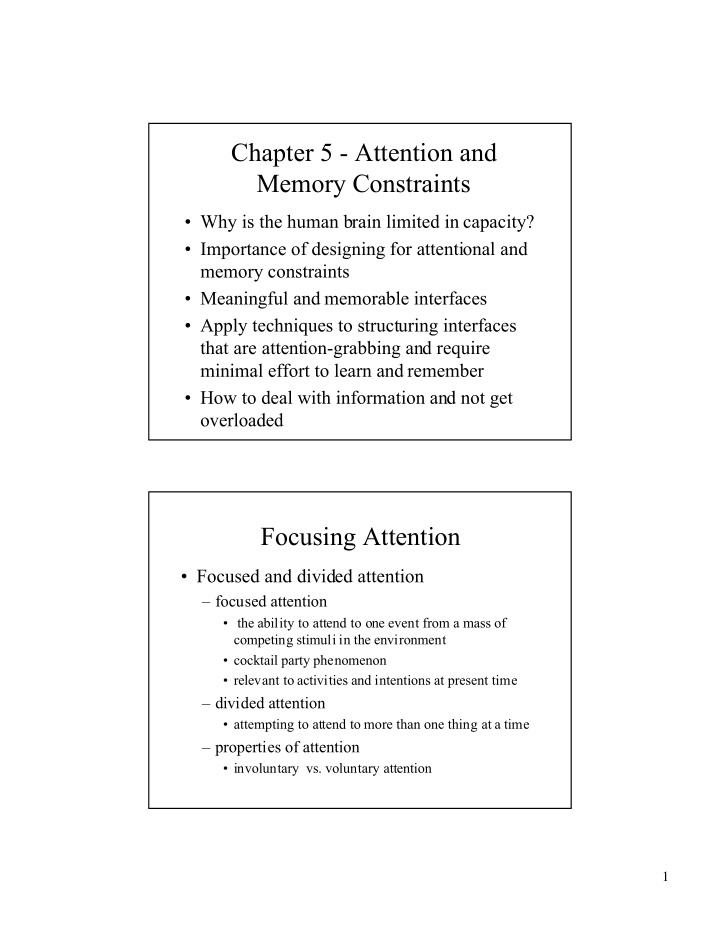 chapter 5 attention and memory constraints