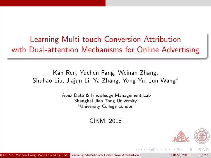 learning multi touch conversion attribution with dual