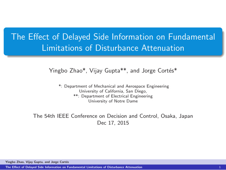 the effect of delayed side information on fundamental