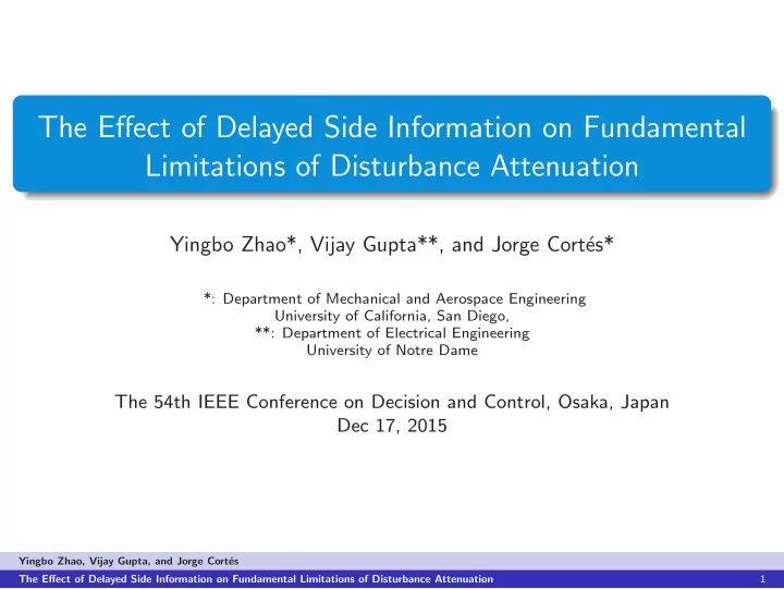 the effect of delayed side information on fundamental
