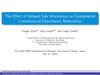 The Effect of Delayed Side Information on Fundamental  Limitations of Disturbance Attenuation