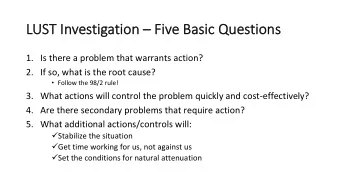 LUS  UST In  Inves  estig  tigation  tion  Fiv   Five Basic  Basic Qu  Ques  estion  tions  s