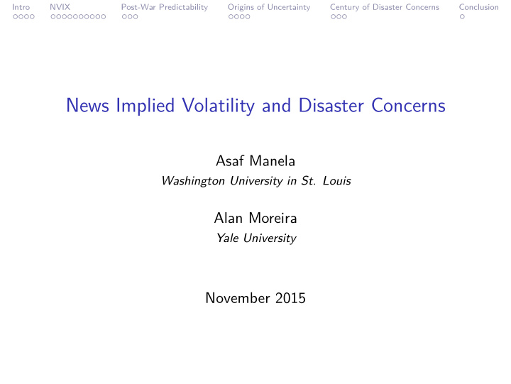 news implied volatility and disaster concerns