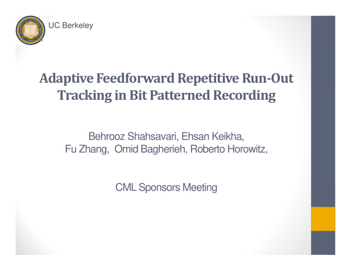 adaptive feedforward repetitive run out tracking in bit