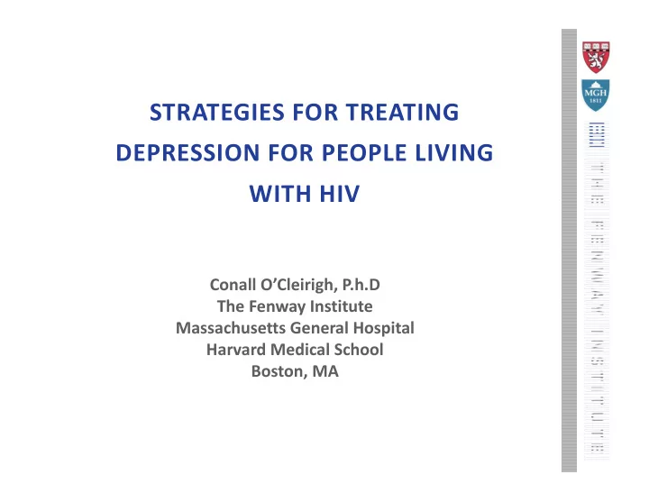 strategies for treating depression for people living with