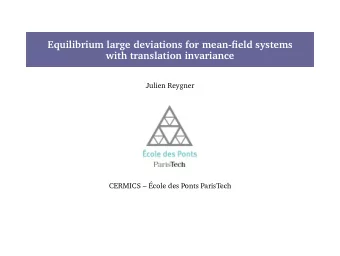 Equilibrium large deviations for mean-field systems  with translation invariance  Julien Reygner