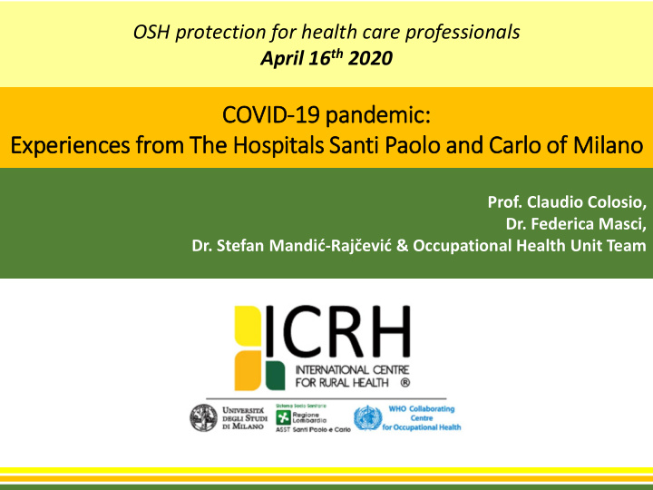 covid 19 pa pandemic exp experie iences fr from the he