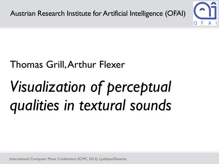 visualization of perceptual qualities in textural sounds