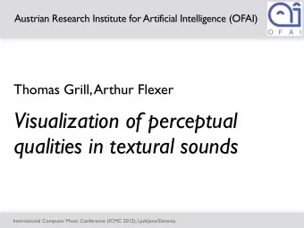 Visualization of perceptual  qualities in textural sounds  International Computer Music Conference