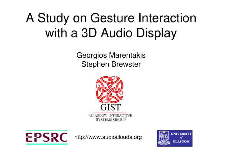 a study on gesture interaction with a 3d audio display