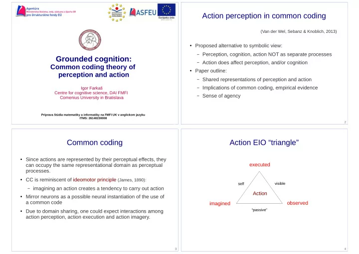 action perception in common coding