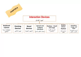 Interaction Devices     Mobile  Keyboard  Animation,  Speech and Displays
