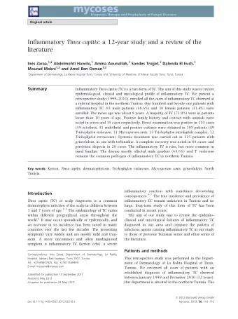 mycoses  Diagnosis,Therapy and Prophylaxis of Fungal Diseases  Original article Inflammatory Tinea