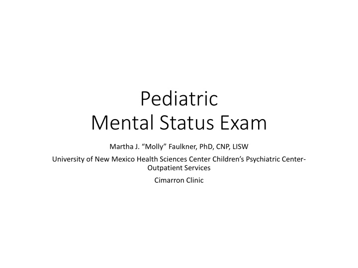 pediatric mental status exam