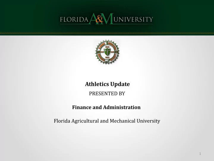 athletics update
