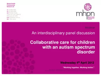 disorder Wednesday 4 th April 2012  Supported by The Royal Australian College of General