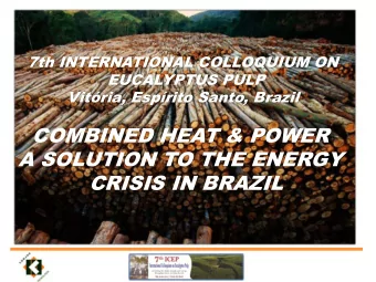 COMBINED HEAT &amp; POWER  A SOLUTION TO THE ENERGY  CRISIS IN BRAZIL  BRAZILS ELECTRICITY
