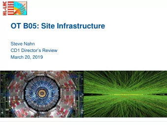 OT B05: Site Infrastructure  Steve Nahn  CD1 Directors Review  March 20, 2019  Outline