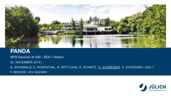 PANDA  MVD Session at GSI - ZEA-1 Status  05. NOVEMBER 2019 I  D. GRUNWALD, E. ROSENTHAL, B.