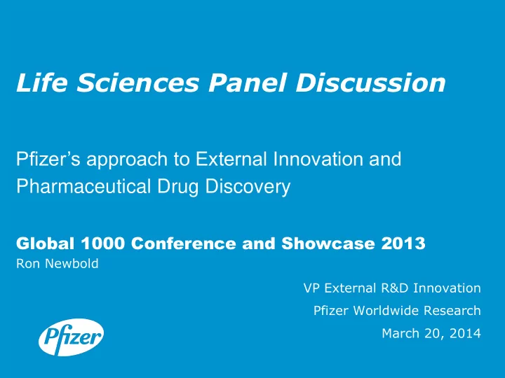 life sciences panel discussion