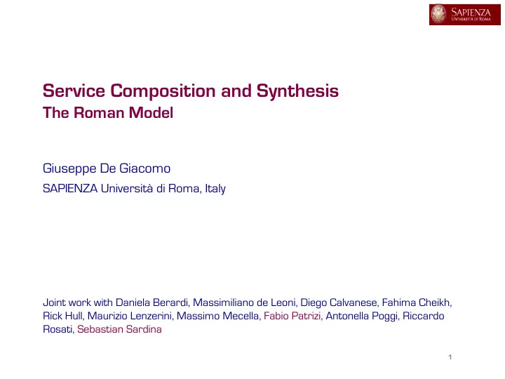 service composition and synthesis