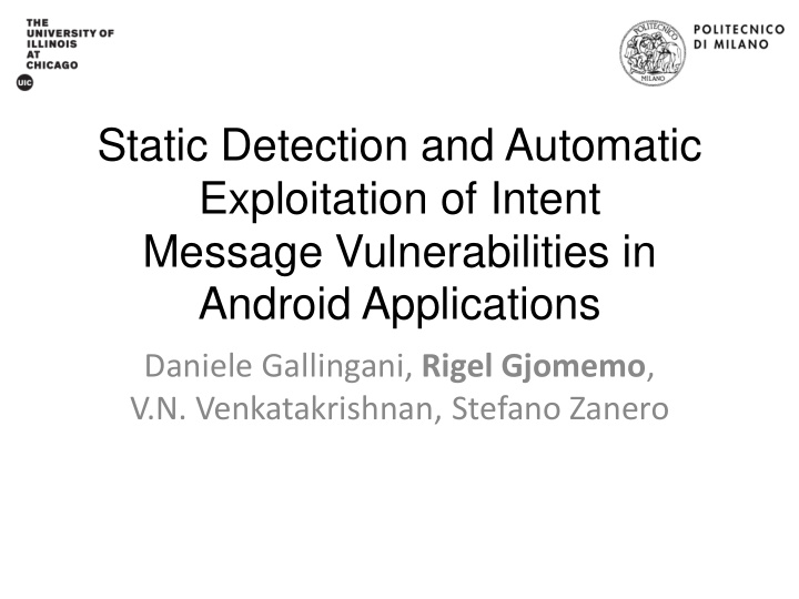 static detection and automatic