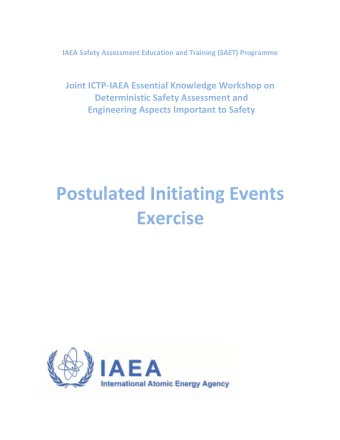 Postulated  Initiating  Events   Exercise