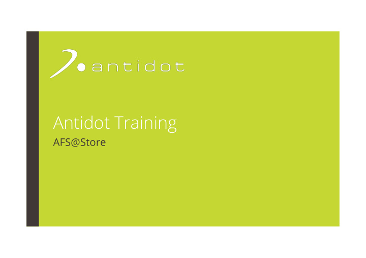 antidot training