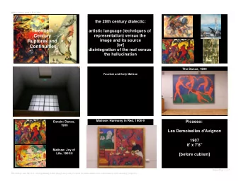 Twentieth  artistic language (techniques of  Century  representation) versus the  image and its