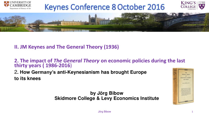 ii jm keynes and the general theory 1936 2 the impact of