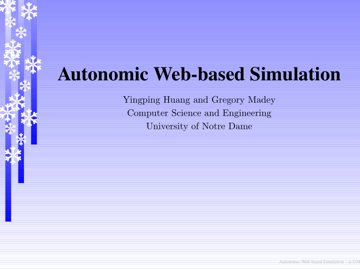 autonomic web based simulation