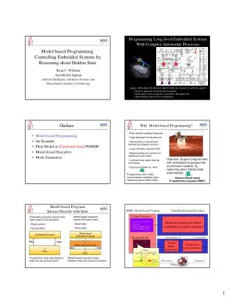 1  Outline  Orbital Insertion Example   Model-based Programming  Turn camera off and engine on
