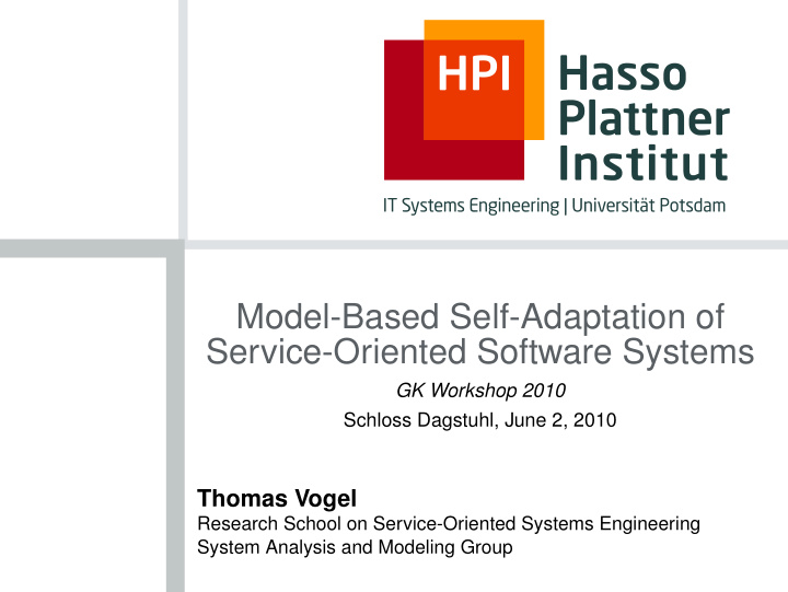model based self adaptation of service oriented software