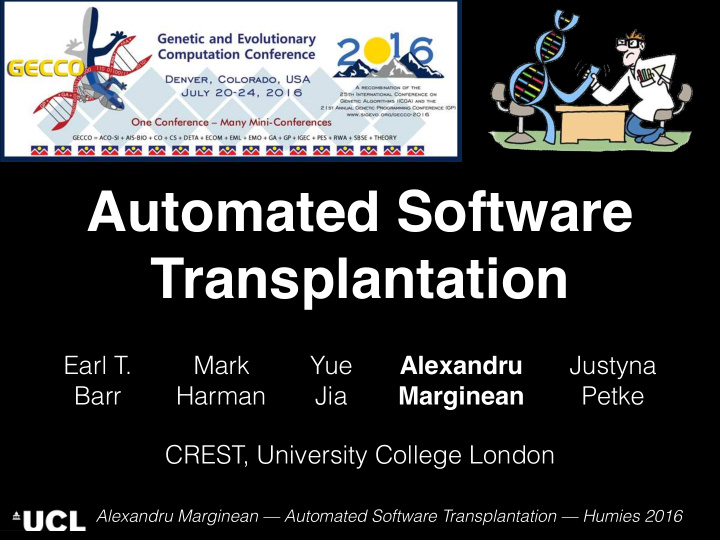 automated software transplantation