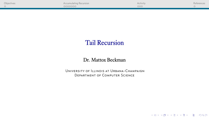 tail recursion