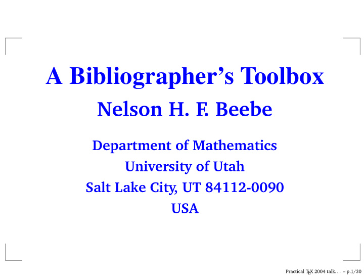 a bibliographer s toolbox