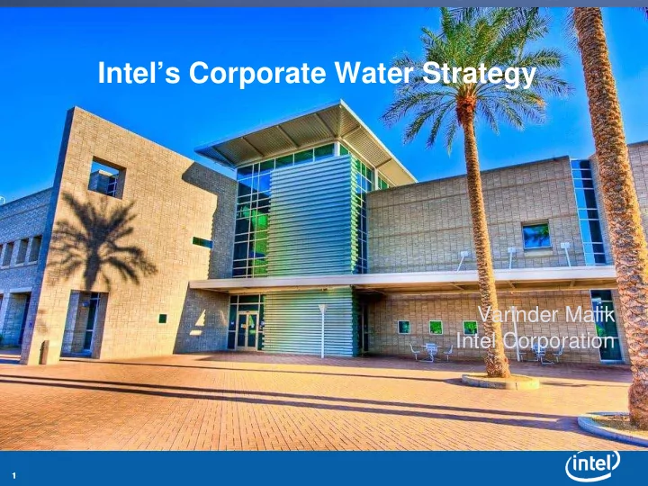 intel s corporate water strategy