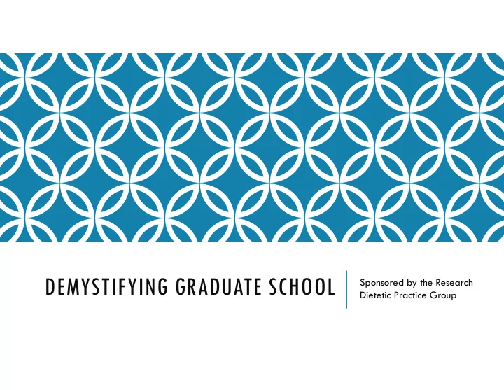 demystifying graduate school