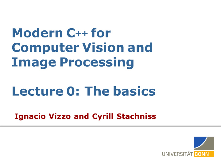 modern c for computer vision and image processing lecture