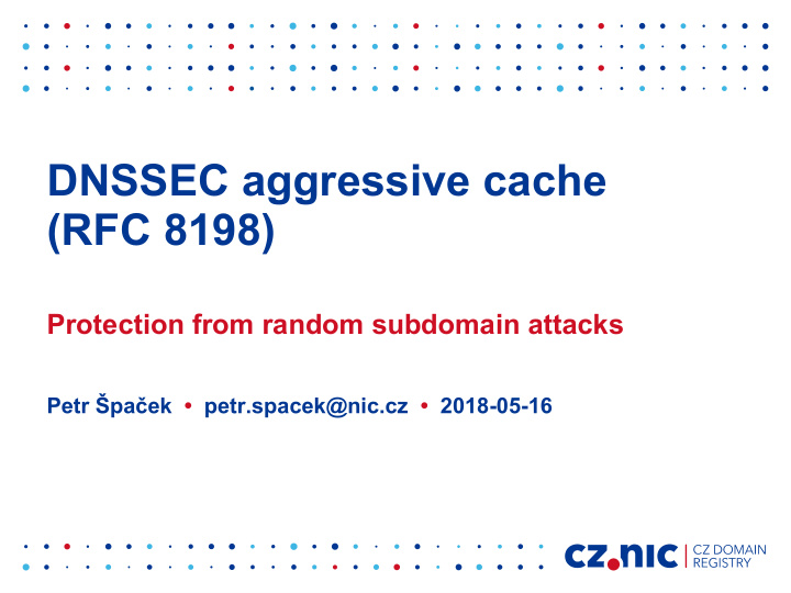 dnssec aggressive cache rfc 8198