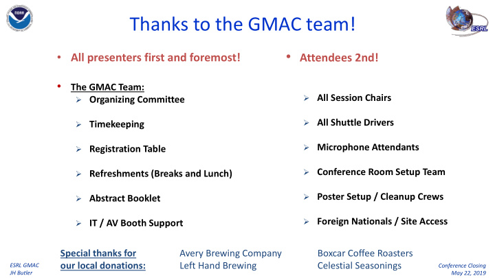 thanks to the gmac team