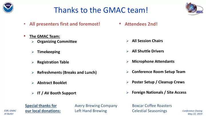 thanks to the gmac team
