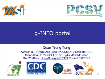 g-INFO portal  Doan Trung Tung  Aurlien BERNARD, Ana Lucia DA-COSTA, Vincent BLOCH,  Thanh-Hoa