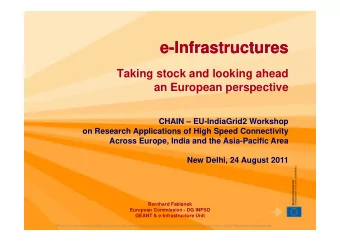 e-  -Infrastructures  Infrastructures  Taking stock and looking ahead  an European perspective  p