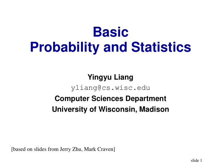 basic probability and statistics